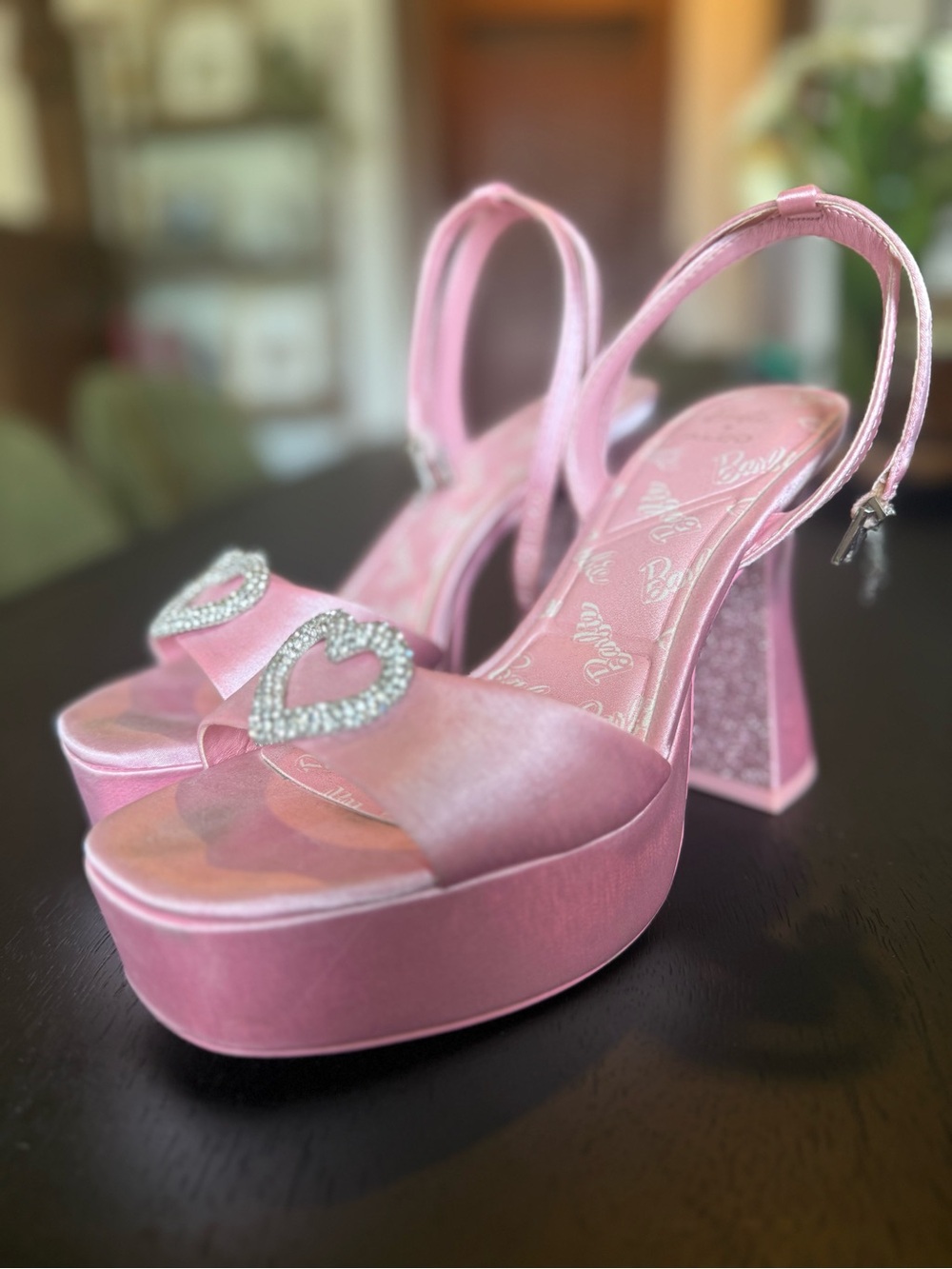Barbie x ALDO Pink Satin Platform Heels